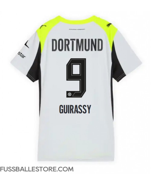 Günstige Borussia Dortmund Serhou Guirassy #9 Auswärtstrikot Damen 2025-26 Kurzarm Günstige Borussia Dortmund Serhou Guirassy #9 Auswärtstrikot Damen 2025-26 Kurzarm